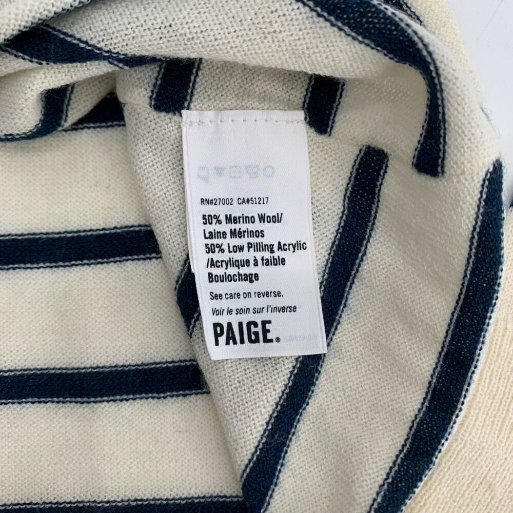 PAIGE striped sweater merino wool blend sz xs womens - Picture 3 of 4